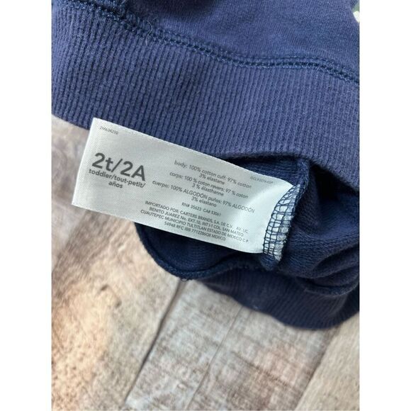 Carter's Hooded Dinosaur Graphic Navy Blue Shirt 2T Whimsigoth Toddler Casual - Picture 5 of 7